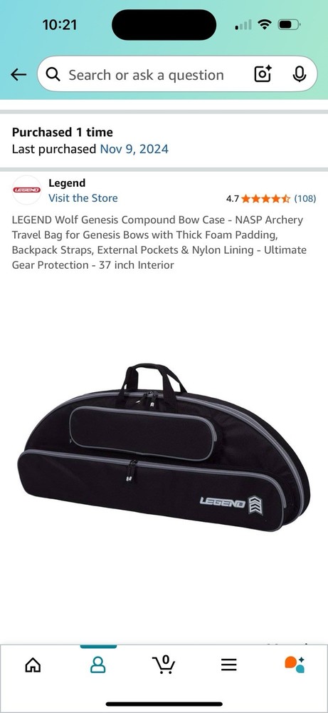 Wolf Genesis Compound Bow Case - NASP Archery Travel Bag for Genesis Bows wit...