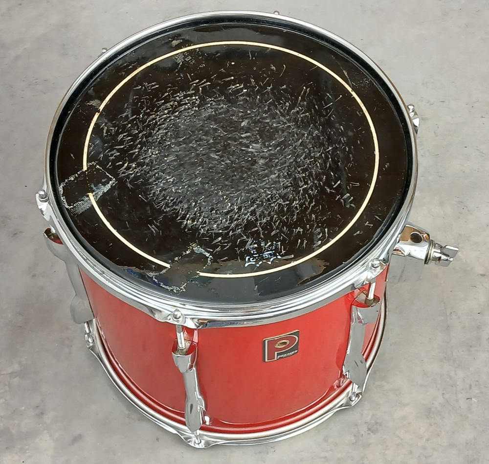 PREMIER 13" RED TOM DRUM, ENGLAND