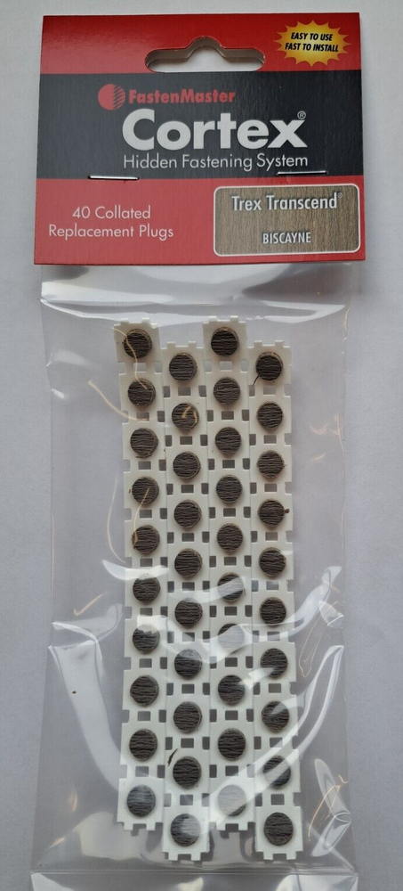 40 COLLATED FASTENMASTER CORTEX TREX ® BISCAYNE PLUGS COMPOSITE DECKING