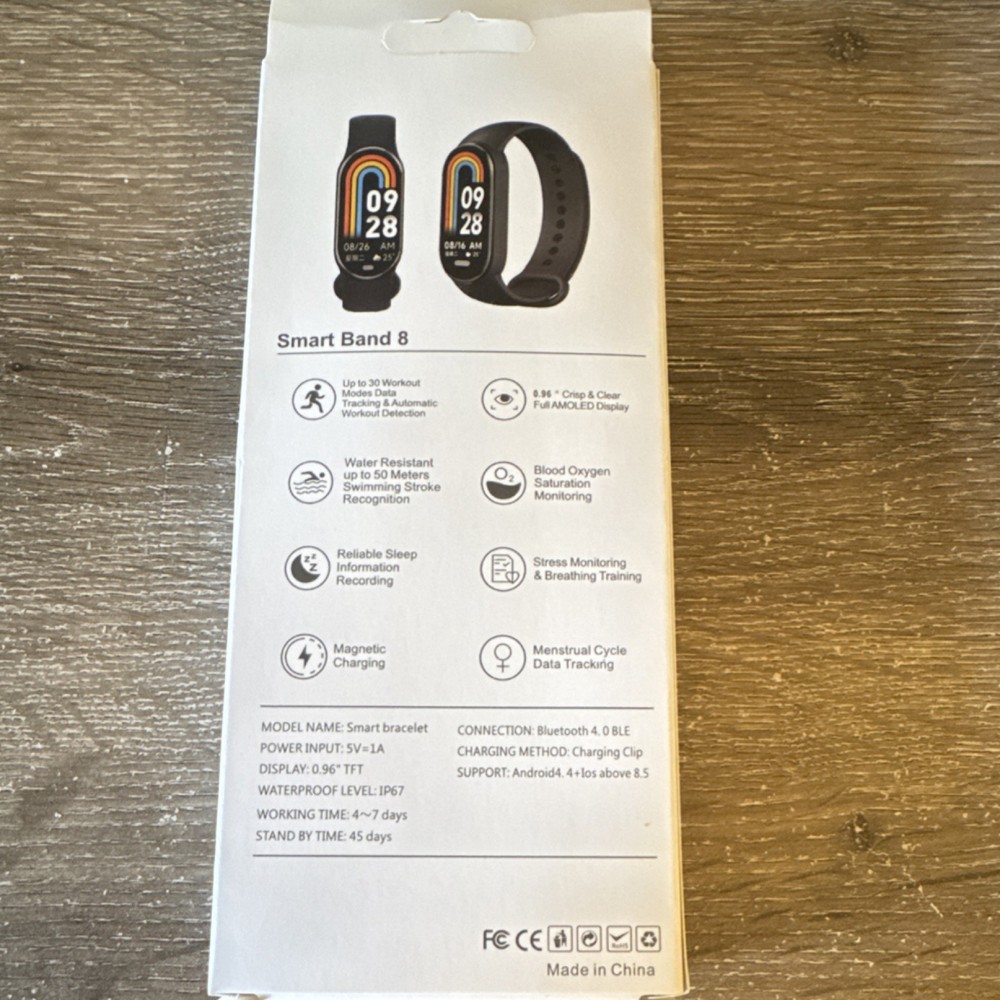 Smart Band 8 Activity Tracker, Bluetooth, Water-Resistant, Sleep & Heart Rate
