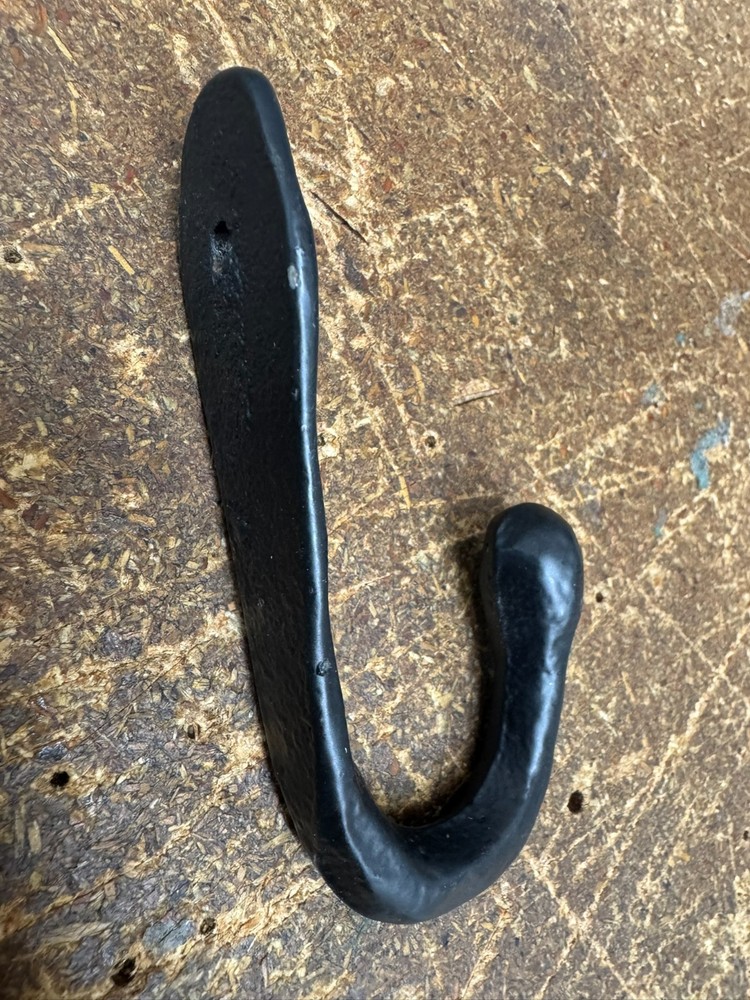 Solid Cast Iron Hook FOUNDRY Primitive Hammer Coffee Cup Mug Coat Towel Bag 4"