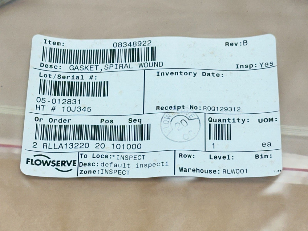 Flowserve 08348922 Rev B Spiral Wound Gasket