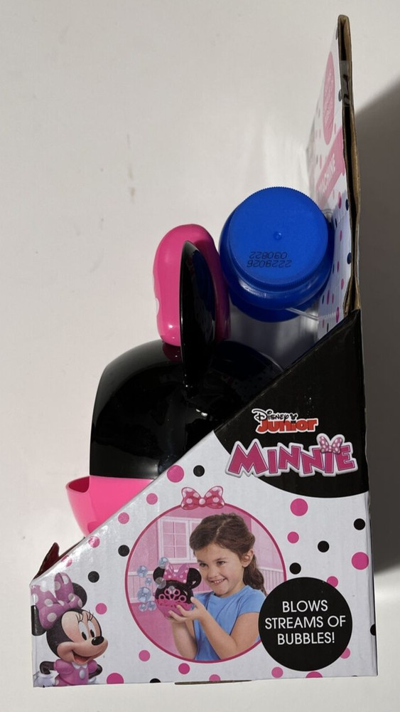 Disney Junior Minnie Mouse Mini Bubble Machine w/ Bubbles NEW