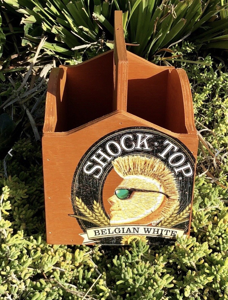 Shock Top Caddy Box Beer Bar Mirror Man Cave