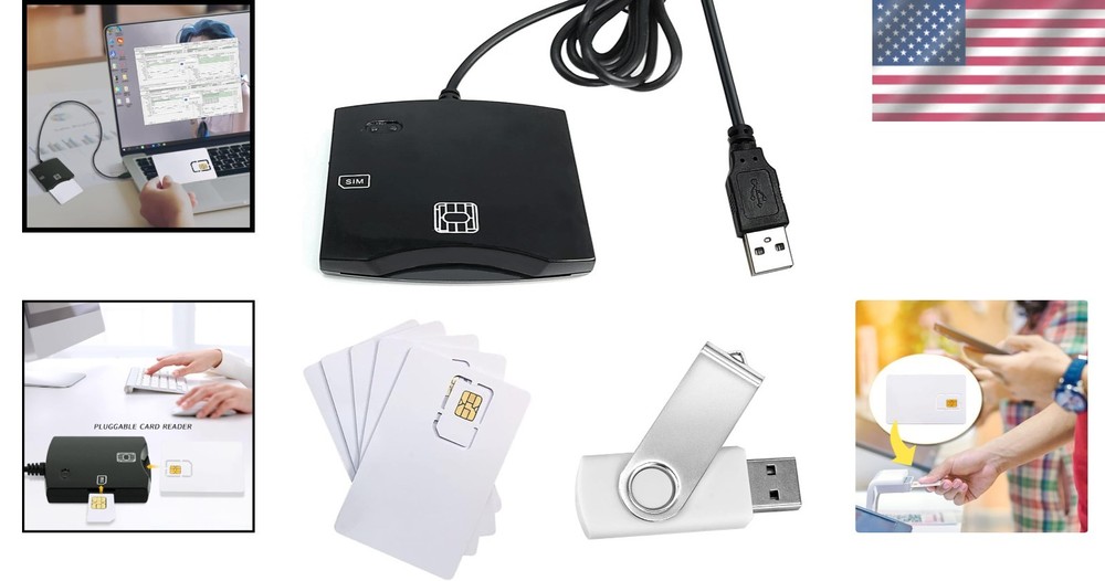 Professional SIM Card Writer with 5 Programmable LTE USIM Cards & Setup Software
