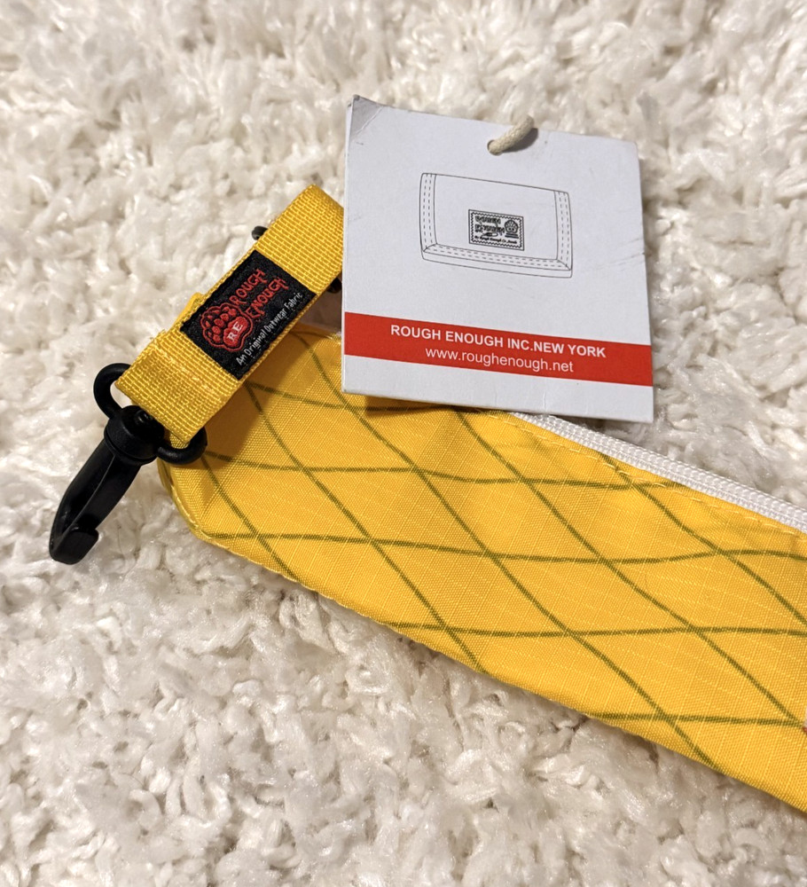 NEW - Rough Enough Small Yellow Pencil Case