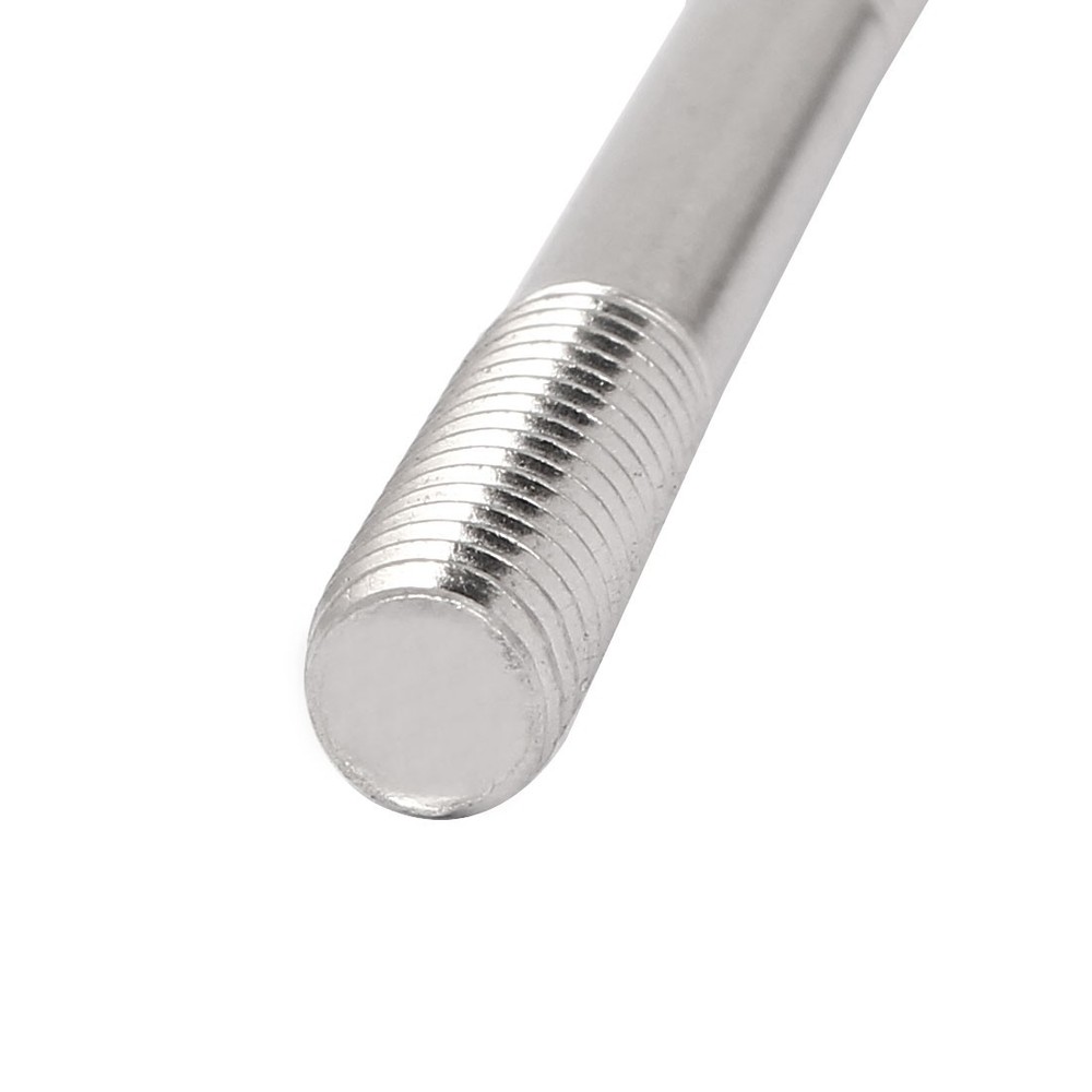 M8 x 100mm Tight Adjustable Push Rod Double End Thread Stud Silver Tone 10pcs