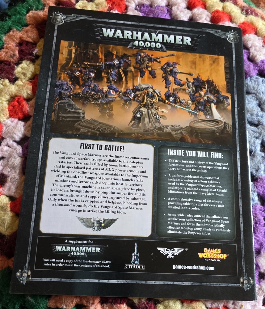 Warhammer 40k Codex Adeptus Astartes Vanguard Space Marines softcover book