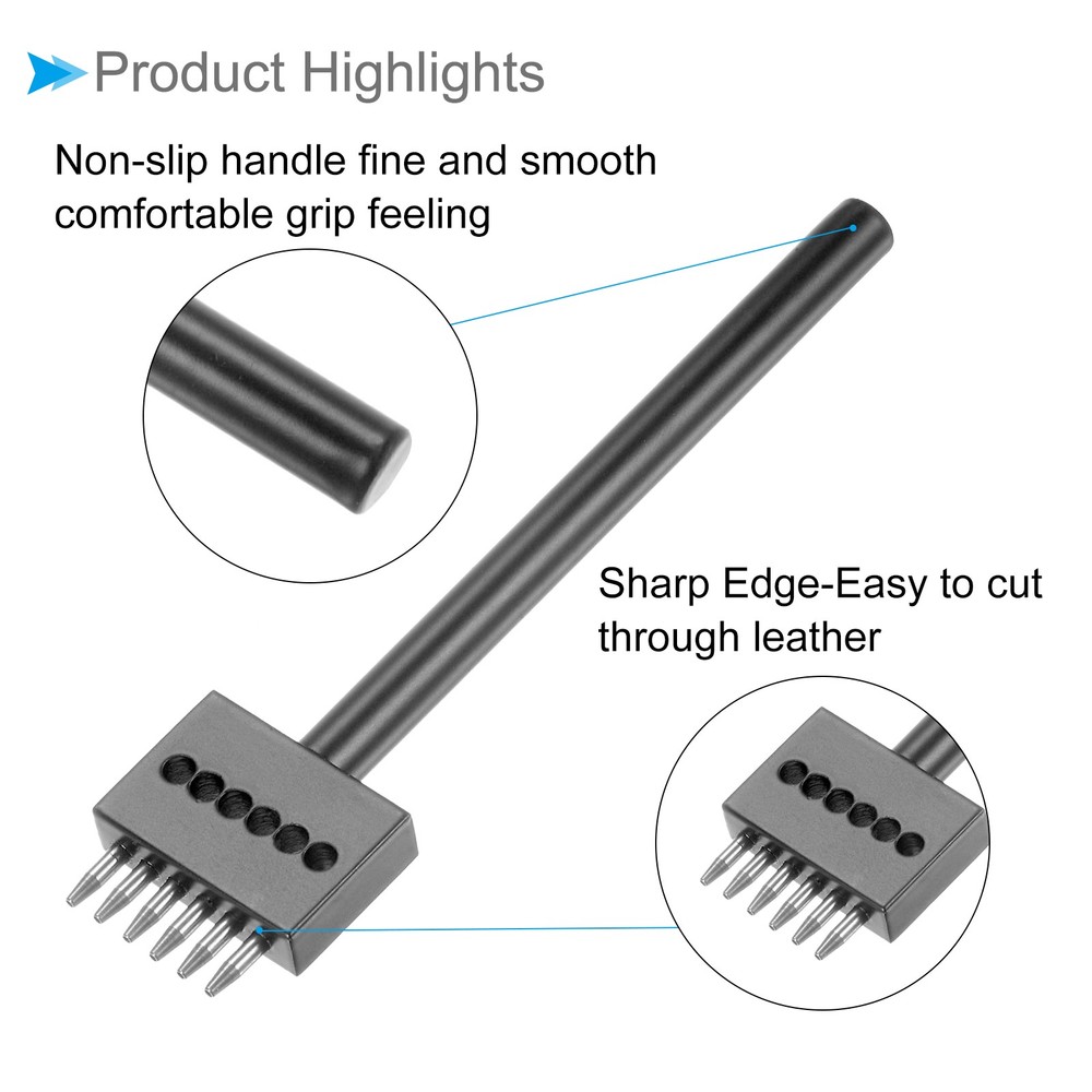 6 Prong Punch Tool 5mm Leather Round Hole Punch Tool