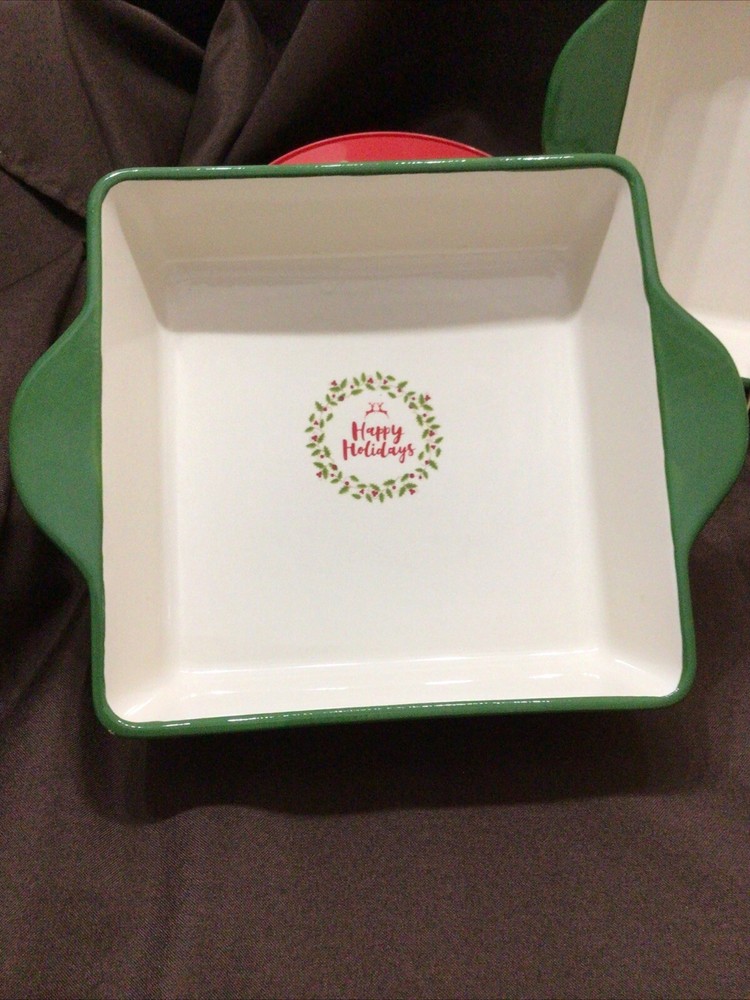 Happy Holidays 10” Square And 8 1/2” Square Bakeware