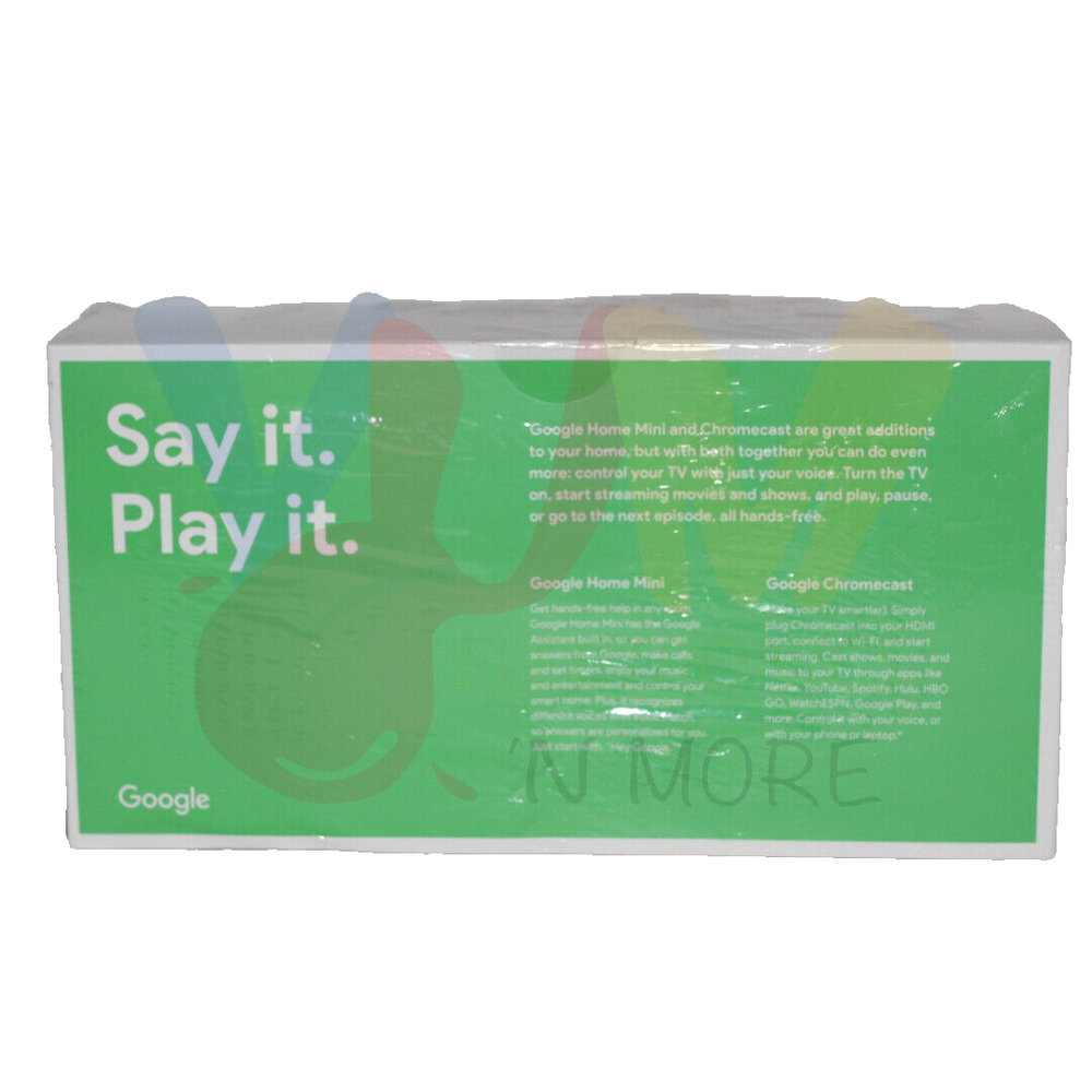 Google Home Mini Google Chromecast Bundle GA00379-US