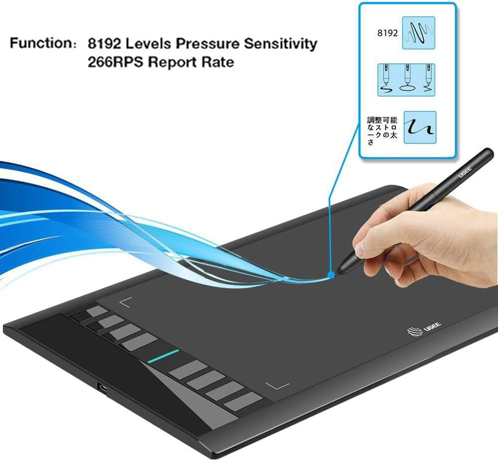 Drawing Tablet Graphics, M708 V2 Upgrade Pc&Computer&Android Device,10X6 Inch Ul