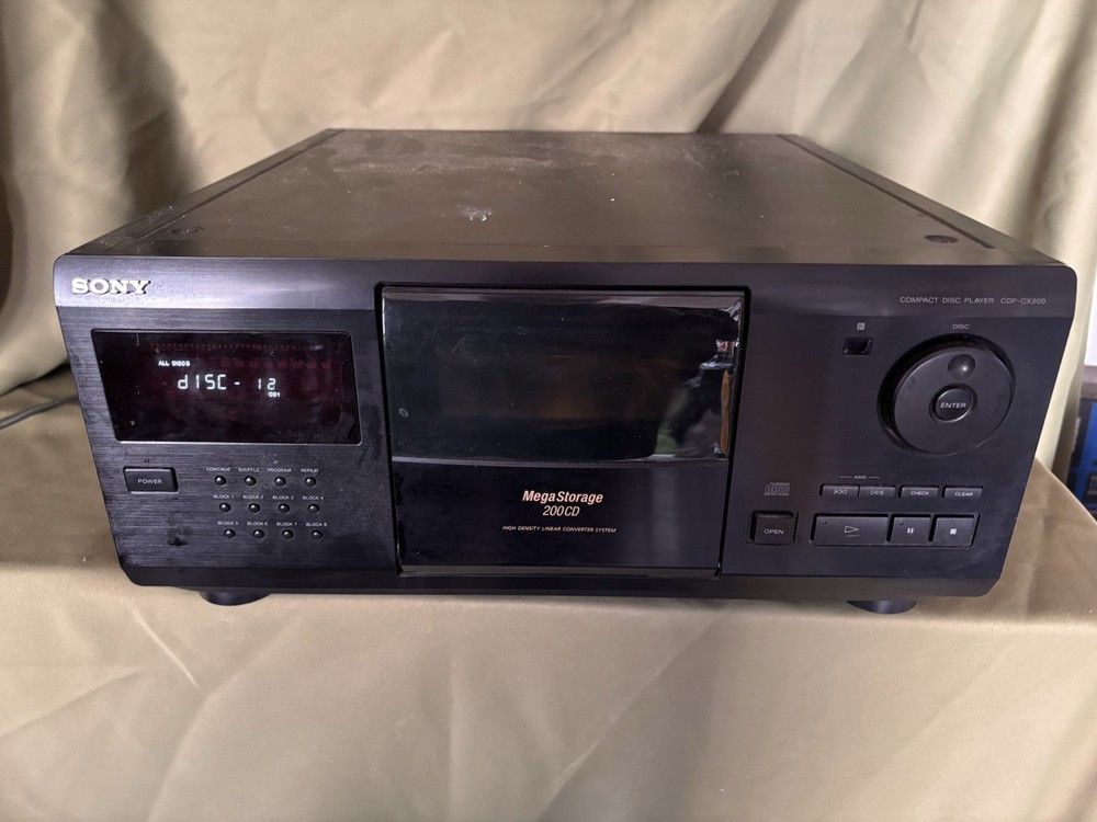Sony CDP-CX200 Mega Storage 200-Disc CD Changer Player Carousel Jukebox TESTED