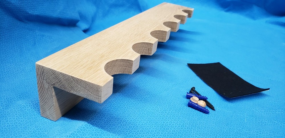 6 gun - wood closet gun rack - solid oak construction