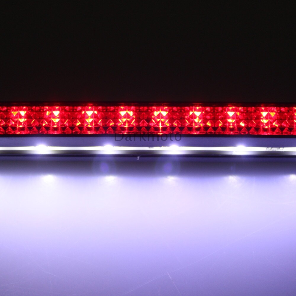 Chrome Motorcycle License Plate Frame LED Light Brake Tail Light Mount Universal