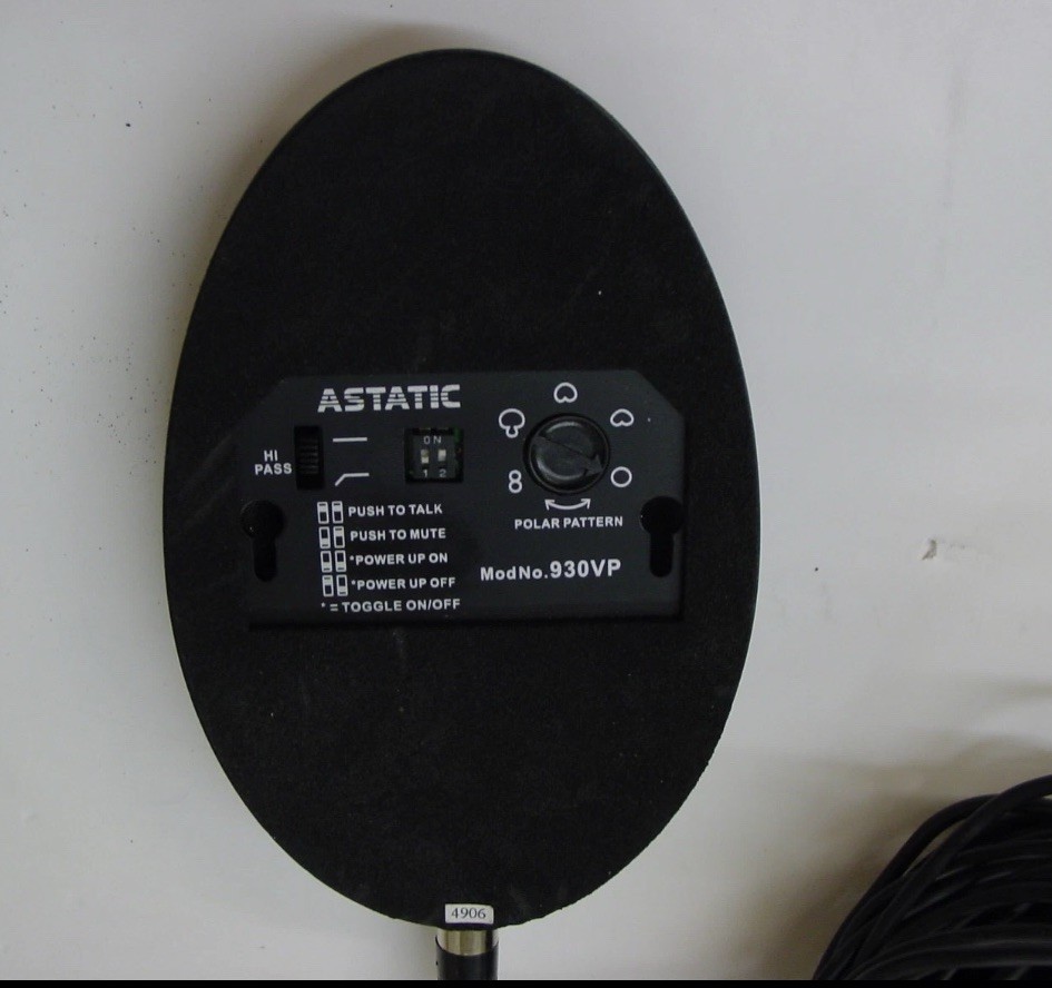 Astatic 930VP Variable Pattern Condenser Boundary Microphone XLR Pro AudioMic