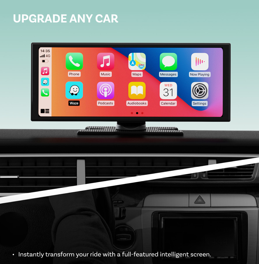 11.4" Ottoscreen AI-Assistant Car Touch Screen Wireless CarPlay+Android Youtube