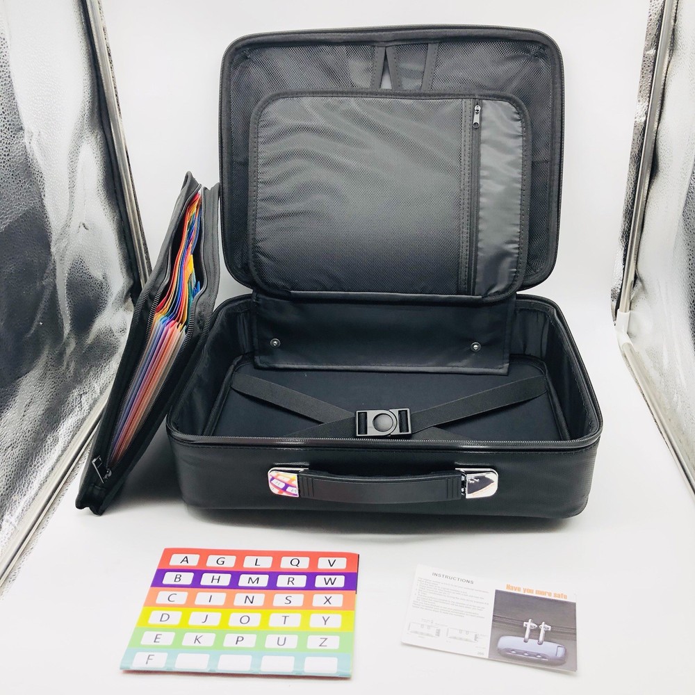 Fireproof Document Box, Hard Case Fireproof Document Organizer with Lock, Water