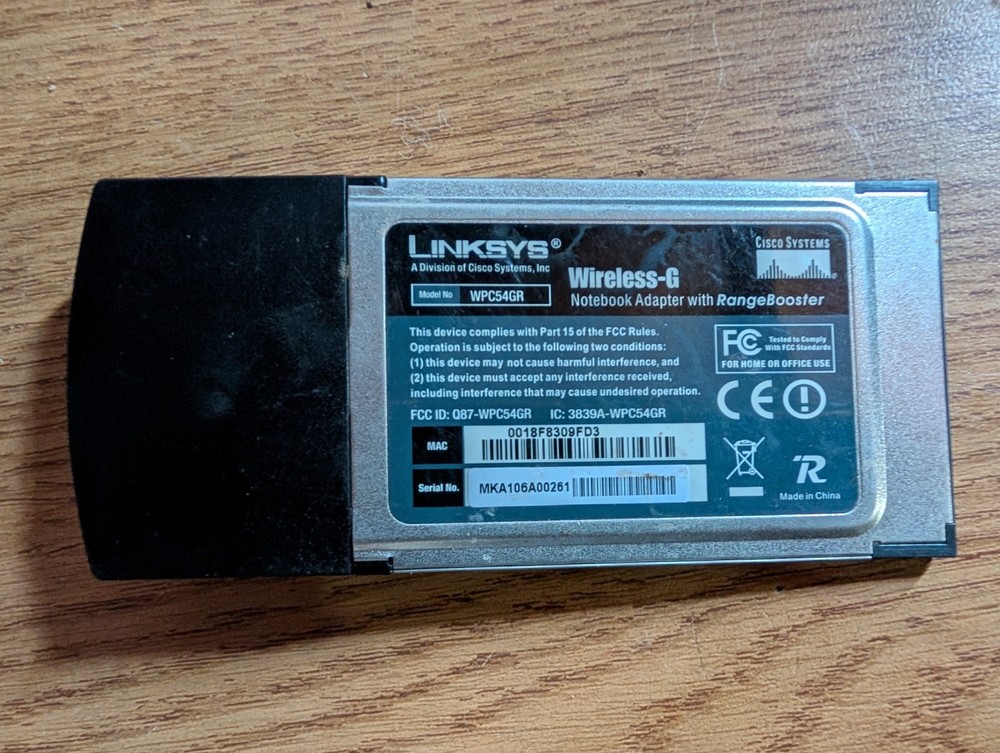 Linksys Wireless G Notebook Adapter with RangeBooster