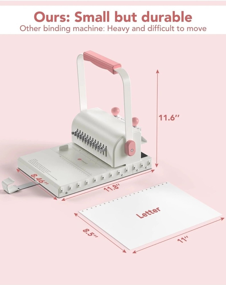 Binding Machine Hole Pitch 2:1 - Portable Book Binding Kit with 10PCS 5/8'' B...