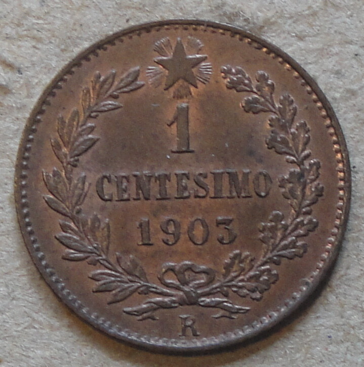 Italy 1903 Centime Unc-BU