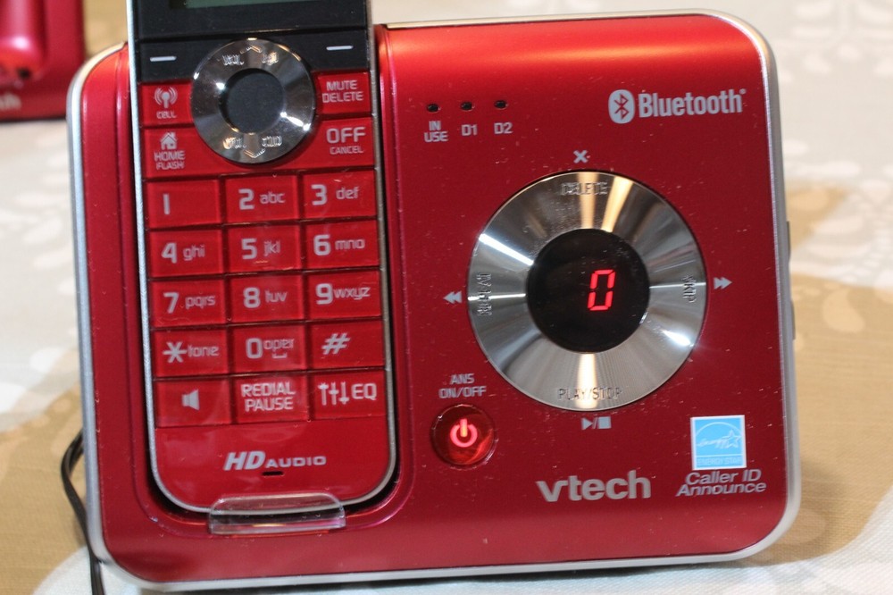 VTech DS6421-3 DECT 6.0 Cordless Digital Answering Machine Bluetooth RED A+++