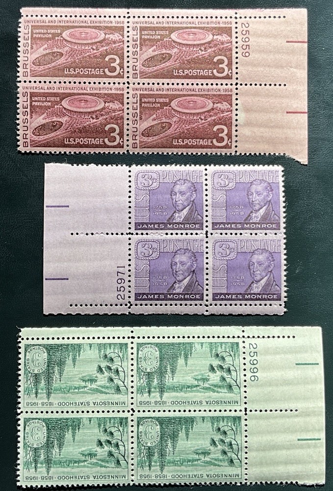 Plate Block U.S. 1104, 1105, 1106