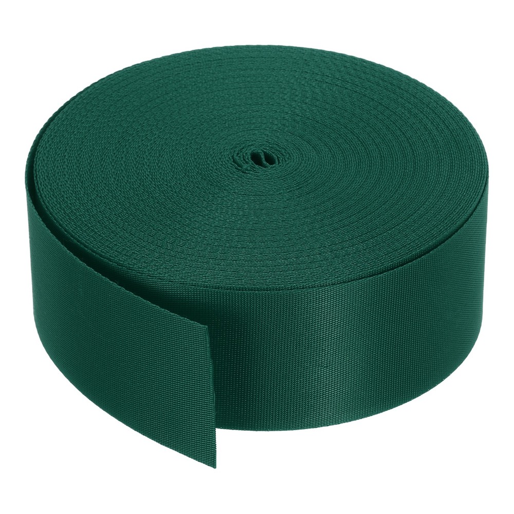Flat Nylon Webbing Strap 2 Inch 25 Yards Dark Green for Backpack