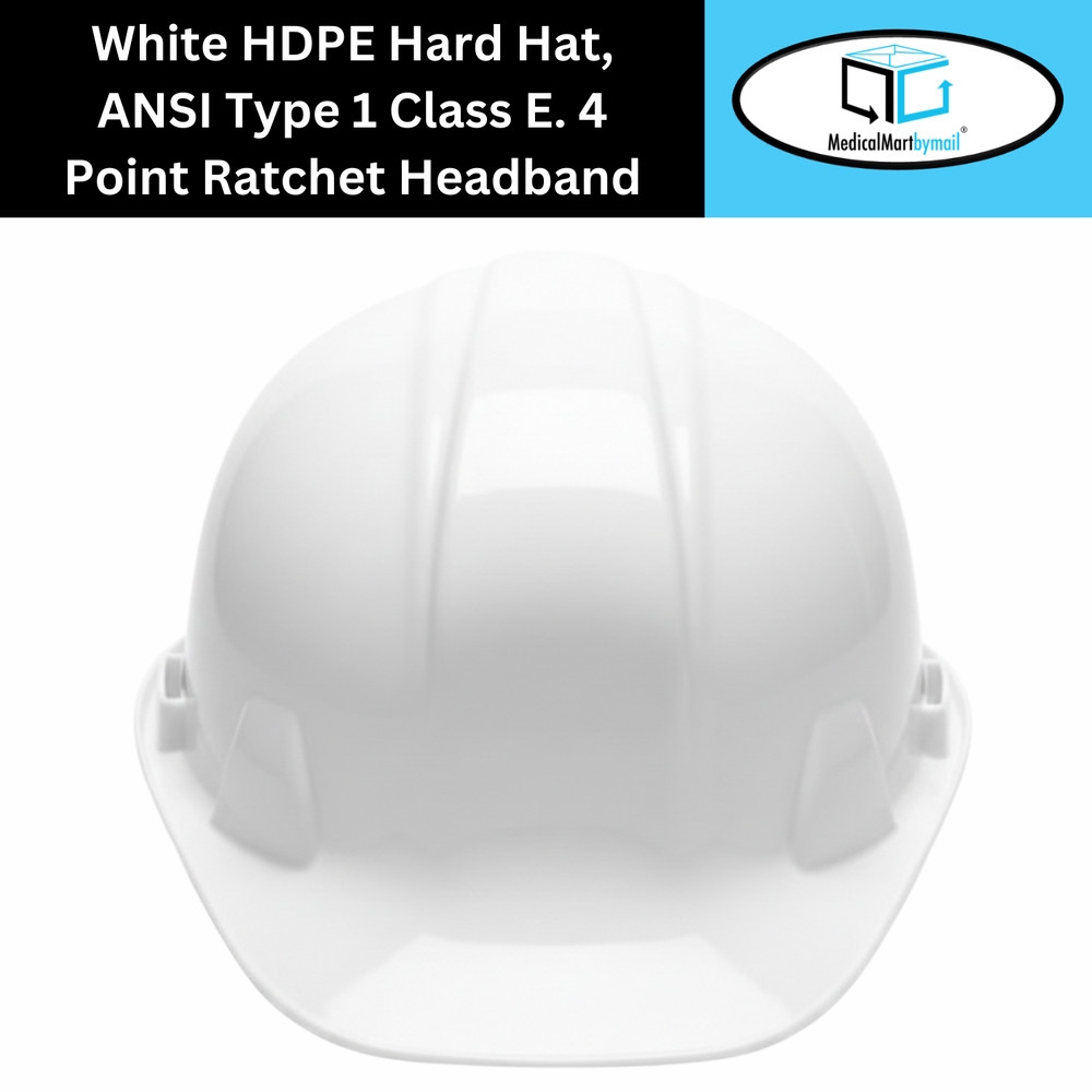 White Hard Hat 4 Point Ratchet Headband, ANSI Type 1 Class E