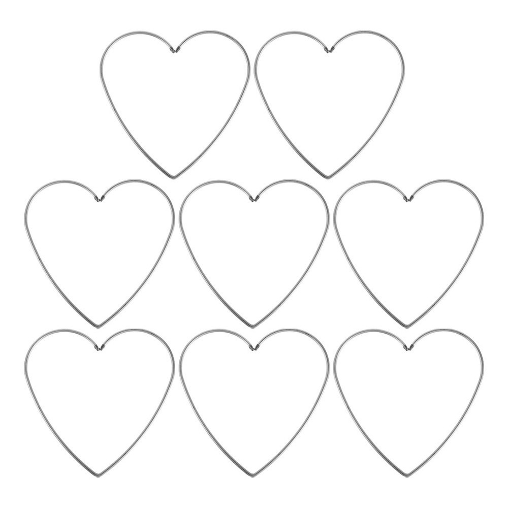 8 Pcs Wedding Craft Hoop Macrame Heart Frame Boho Dream Catcher Wall Decor