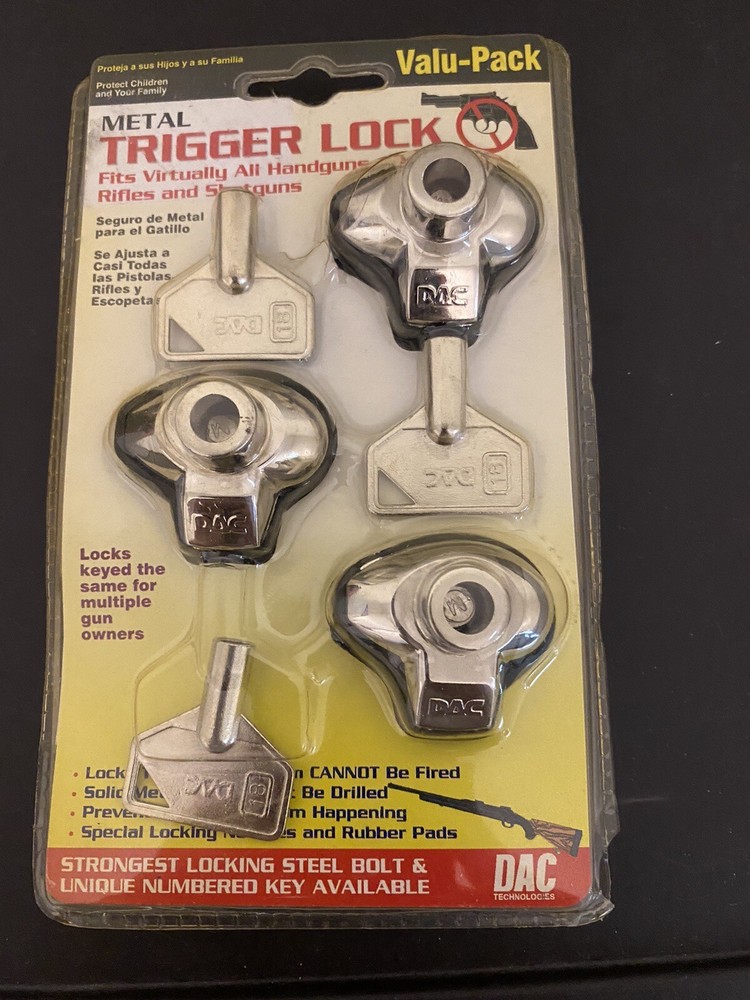 DAC Metal Trigger Lock Keyed Alike 3-Pack Brand New