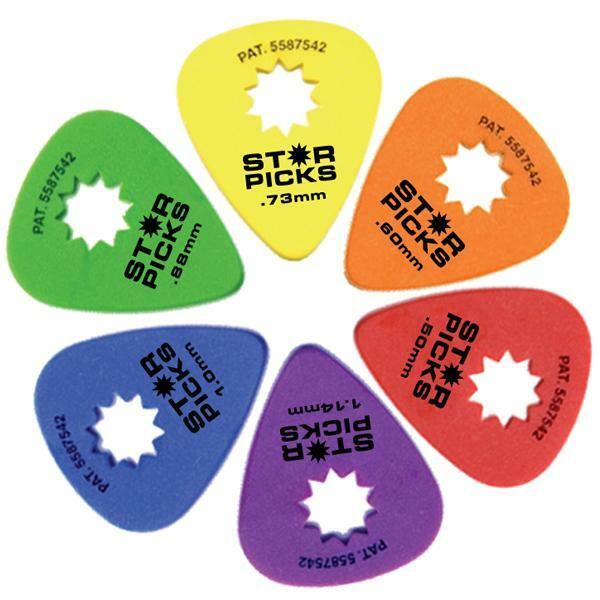 Everly Star-Grip Guitar Picks 6 Pack .50mm Red