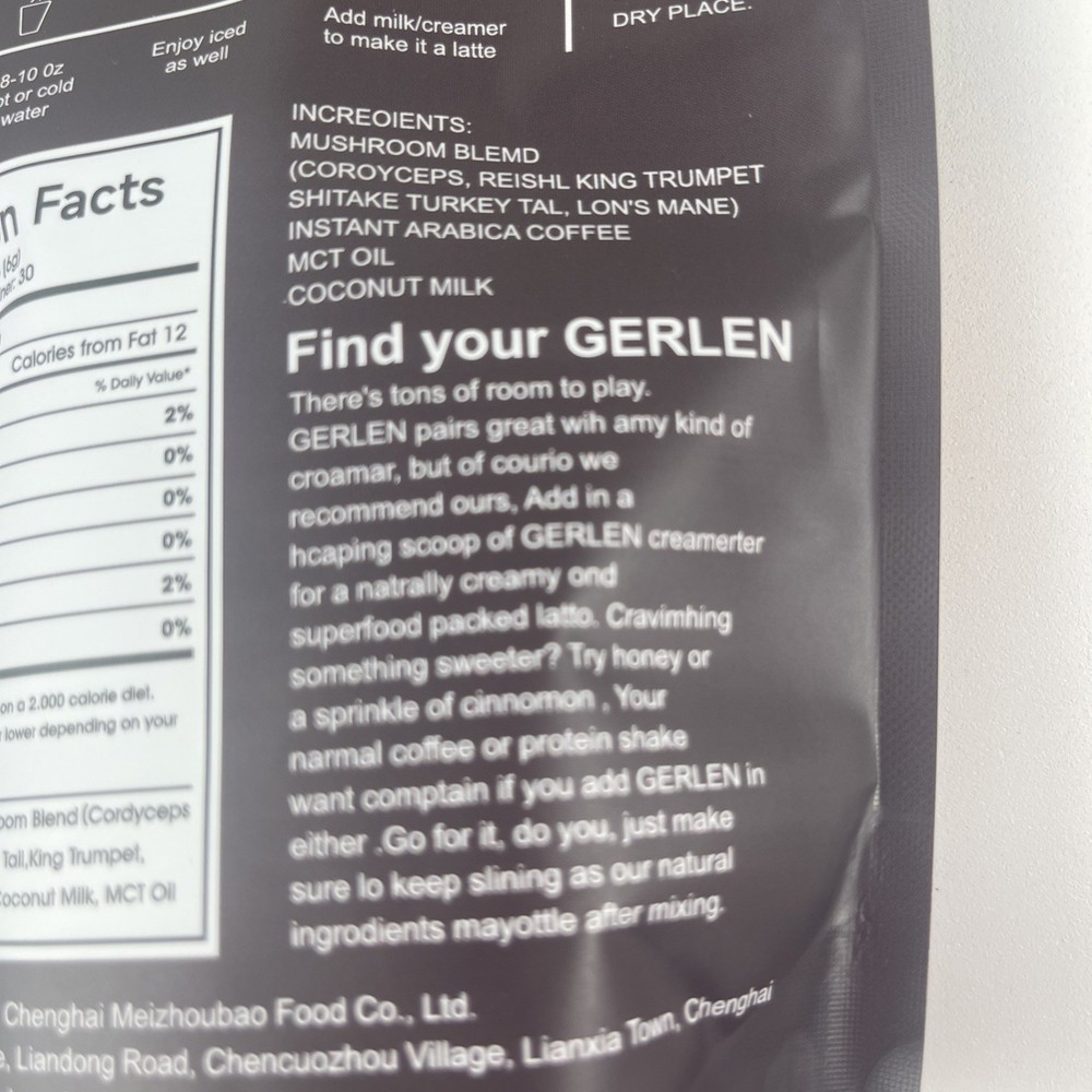 2 Pack Gerlen Mushroom Coffee 30 Servings Each Exp 03/27/26