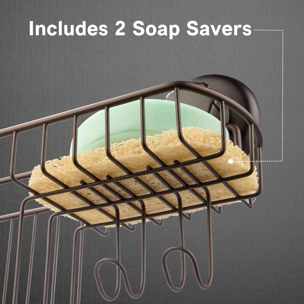 Rustproof Shower Caddy 2-Pack with Hooks