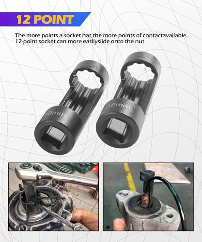 5PCS Strut Nut Socket,18MM 19MM 21MM 22MM 24MM Strut Nut Socket,Car