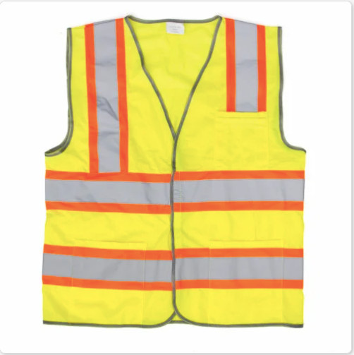 Class 2 Solid Safety Vest, Hi Vis Green, Medium, 1/bg