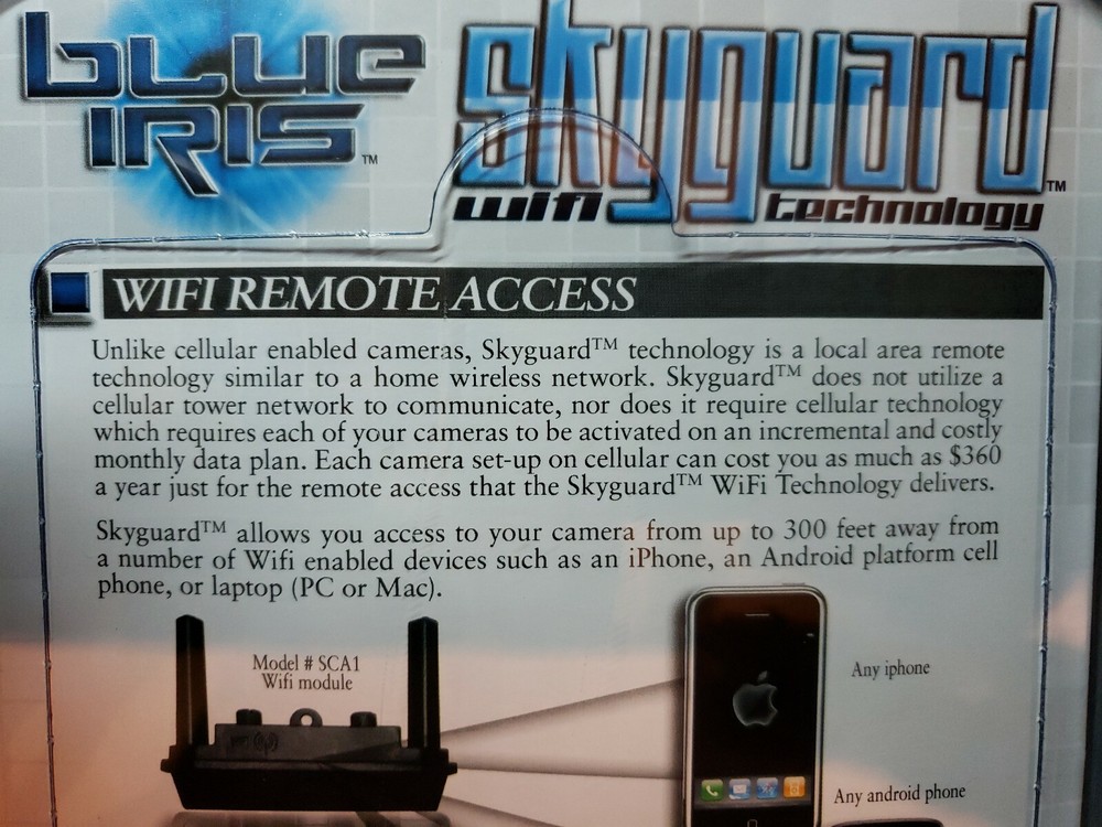 BLUE IRIS SCA1 skyguard WI-FI MODULE for blue iris portable security camera NIB
