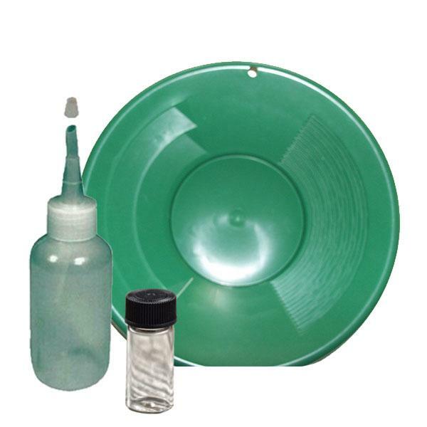 10" Green Gold Pan Panning Kit
