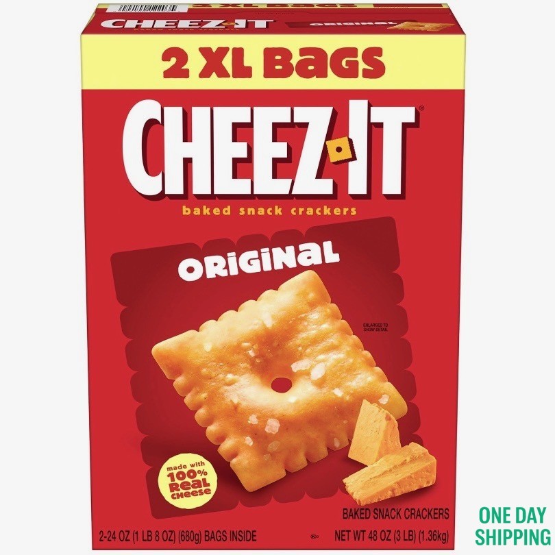 Cheez-It Original Baked Snack Crackers 24 oz 2 Pack Classic Cheese