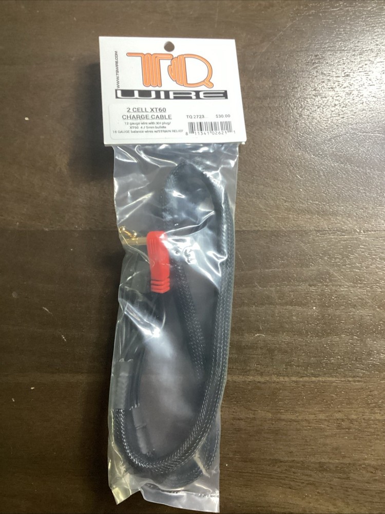 TQ Wire 2S Pro Charging XT60 Charge Cable w/ Strain Reliefs 2723