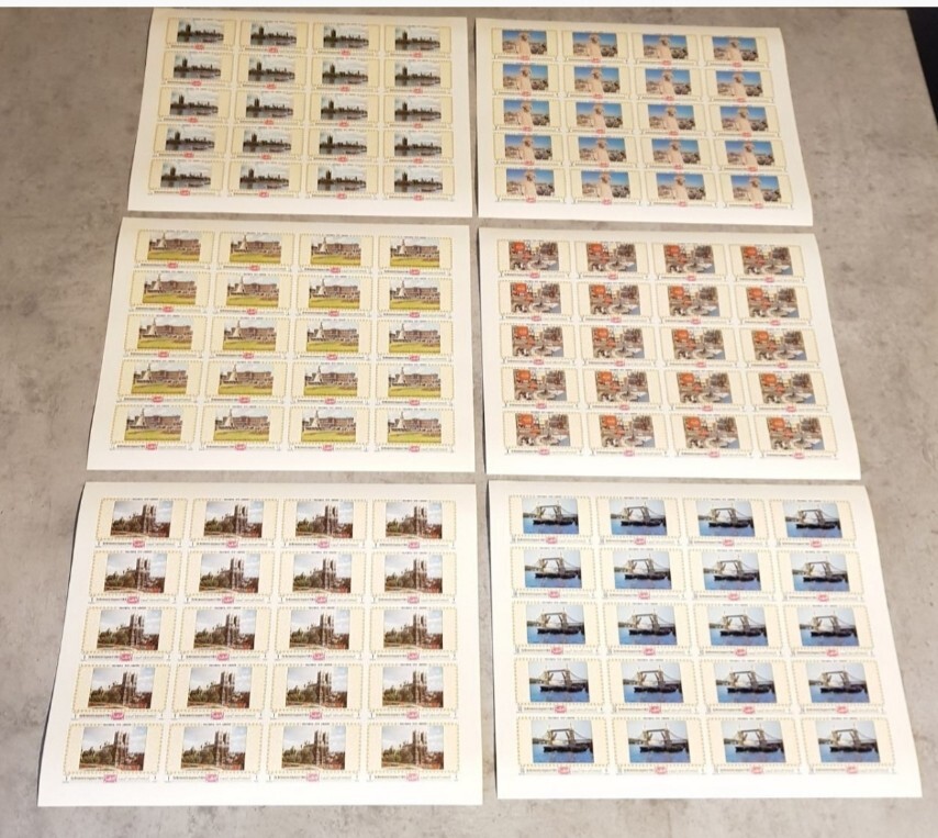 YEMEN ARHITECTURE 10 FULL SHEETS IMPERFORED MNH