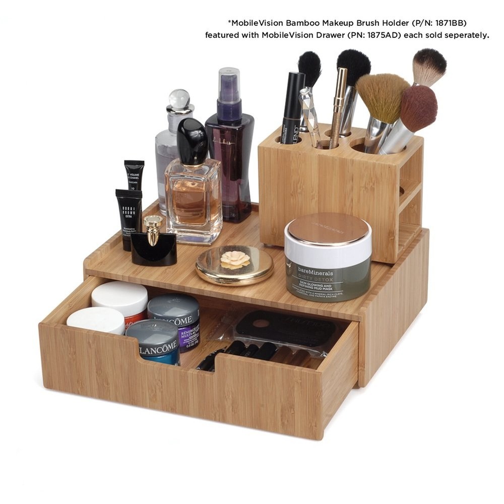 MobileVision Bamboo Makeup Drawer Organizer, Cosmetics Storage Box, Break Res...
