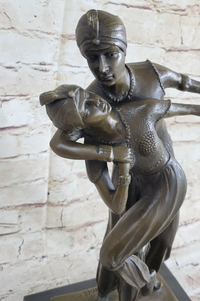 Dimitri Chiparus Bronze Sculpture "Arabian Dancers" Lost wax Method Artwork