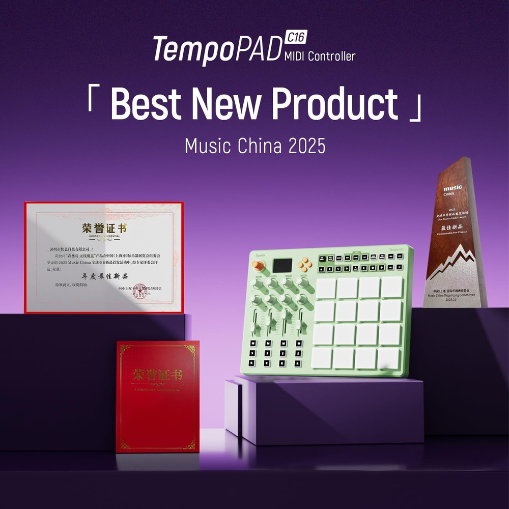 Synido Wireless MIDI Pad Controller, USB Rechargeable Beat Maker Machine for ...