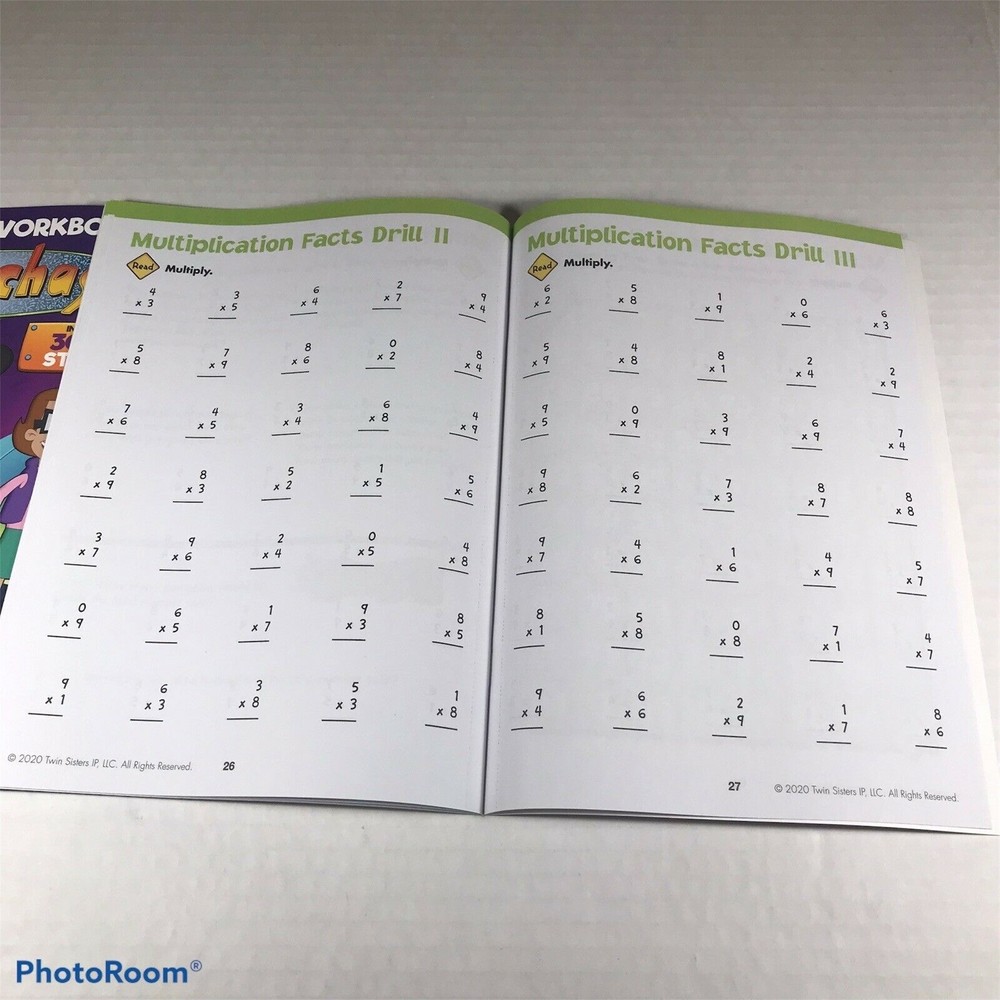 2-Pack Cyberchase/Multiplication Grades 2-3 Workbooks New