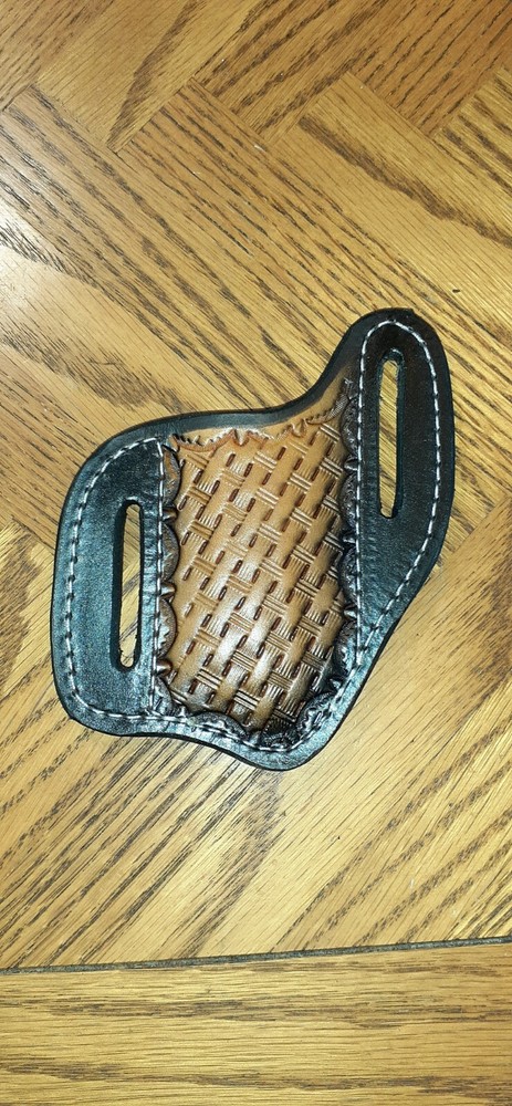 Handcrafted leather folding knife sheath