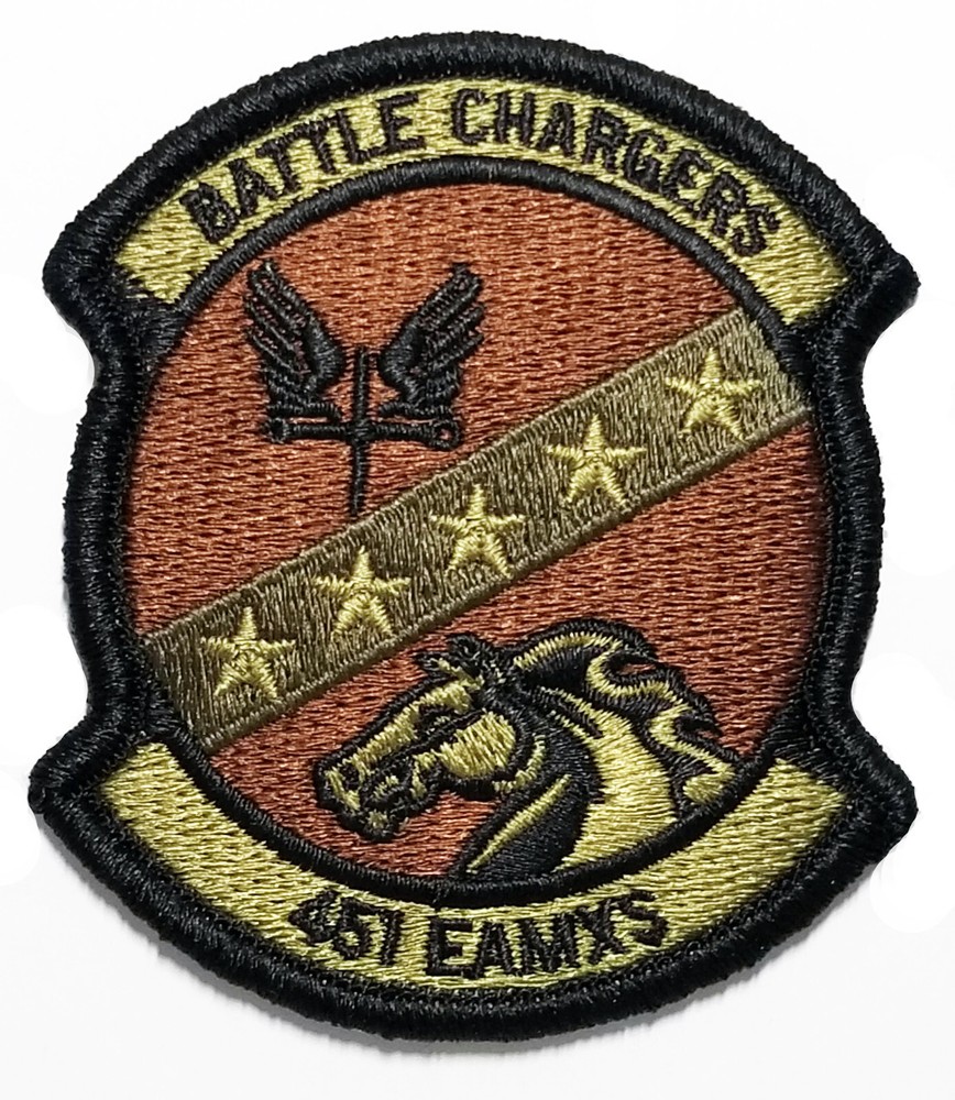 US Air Force 451st EAMXS Squadron Subdued Hook Back Patch