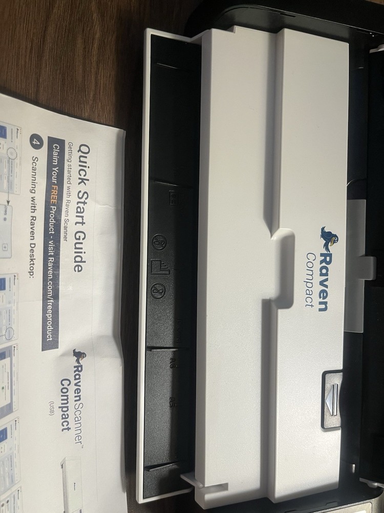 Raven Compact Document Scanner + Power Cord And USB Cable