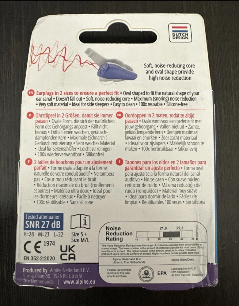 Alpine SleepDeep Multisize - Soft Ear Plugs for Sleeping and Concentration S M/L