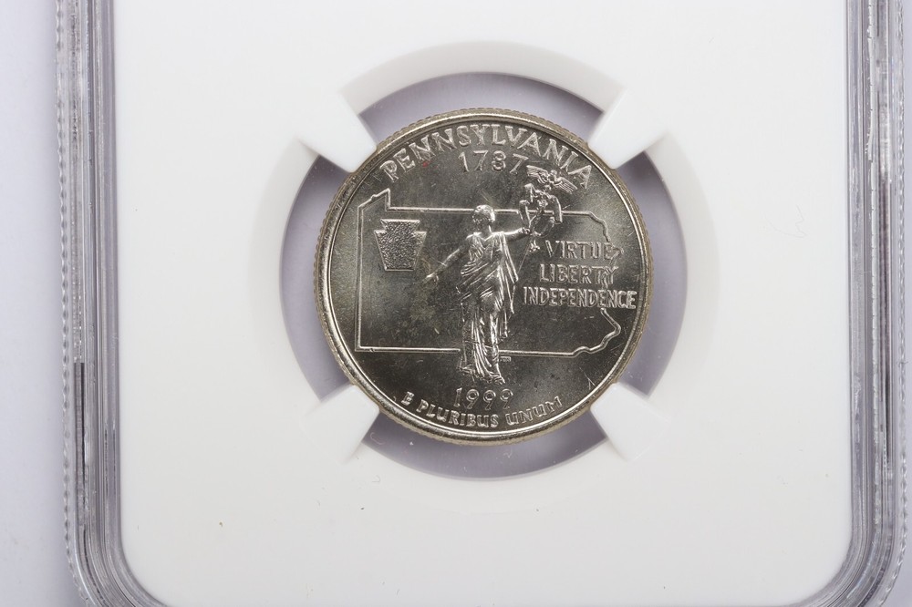 1999-P 25C Pennsylvania State Quarters NGC MS66